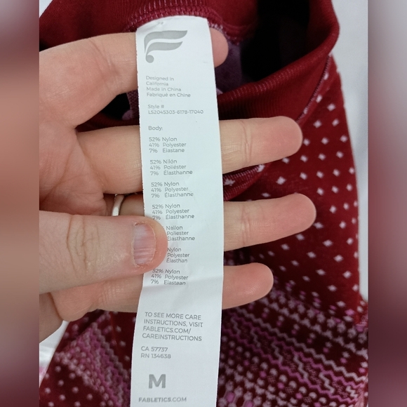 Holly FABLETICS Burgundy Merlo Cropped Activewear Y2K Top(#1,286) - Picture 2 of 8